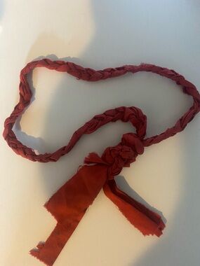 Braided Red Dog Toy Tug Rope with Knot